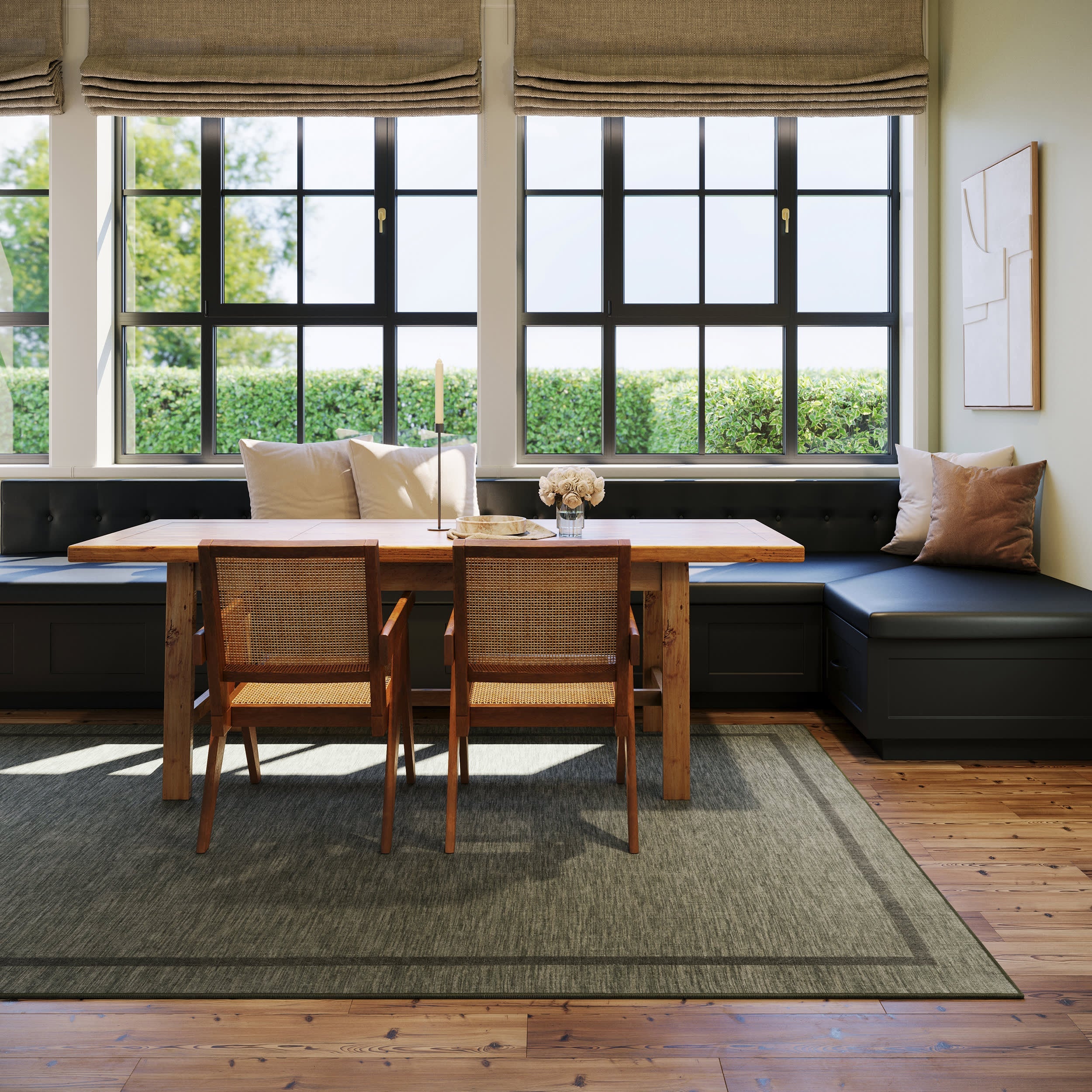 Hanover Bordered Washable Rug by Nate Berkus | Green - Image 2