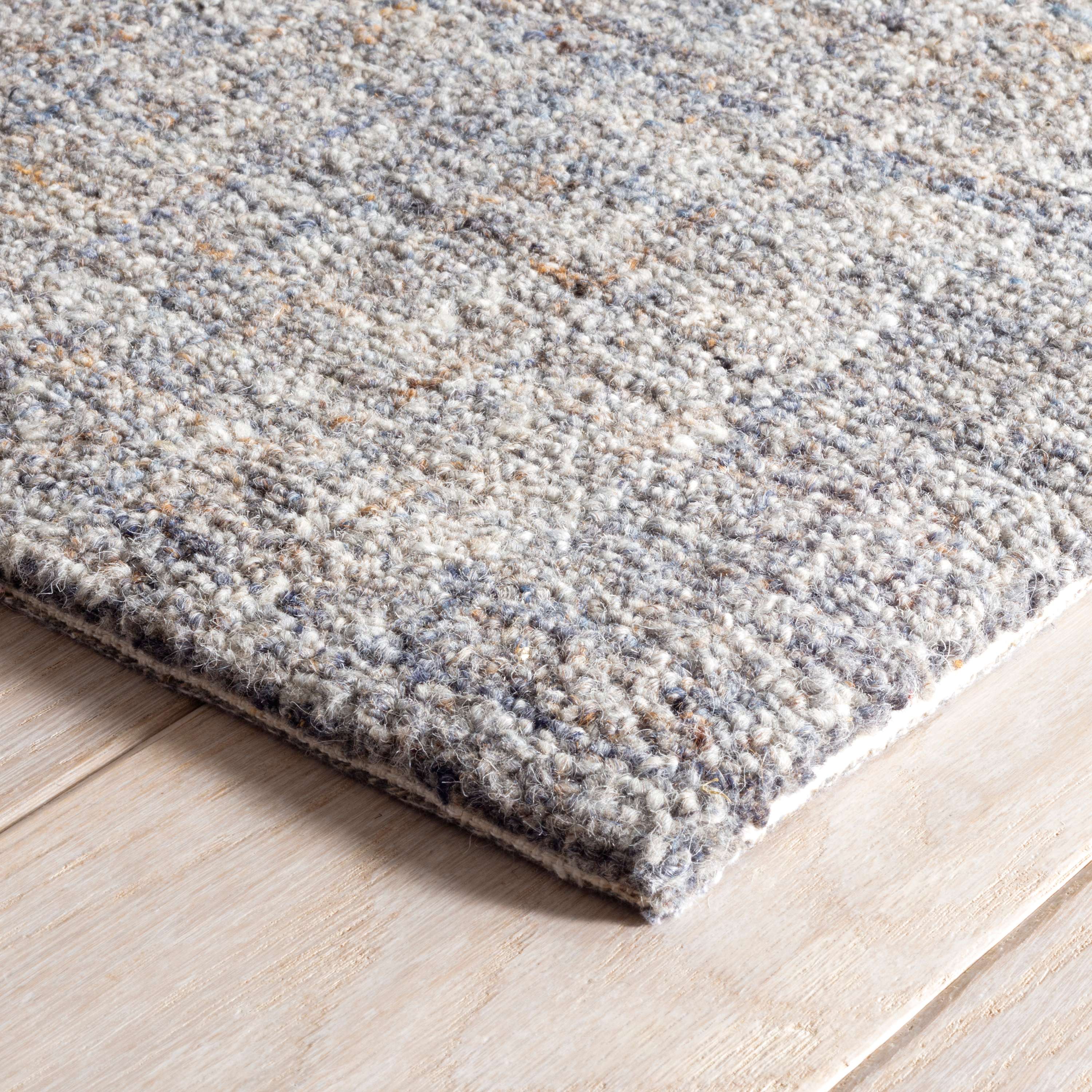 Harris Blue/Brown Micro Hooked Wool Rug - Image 3