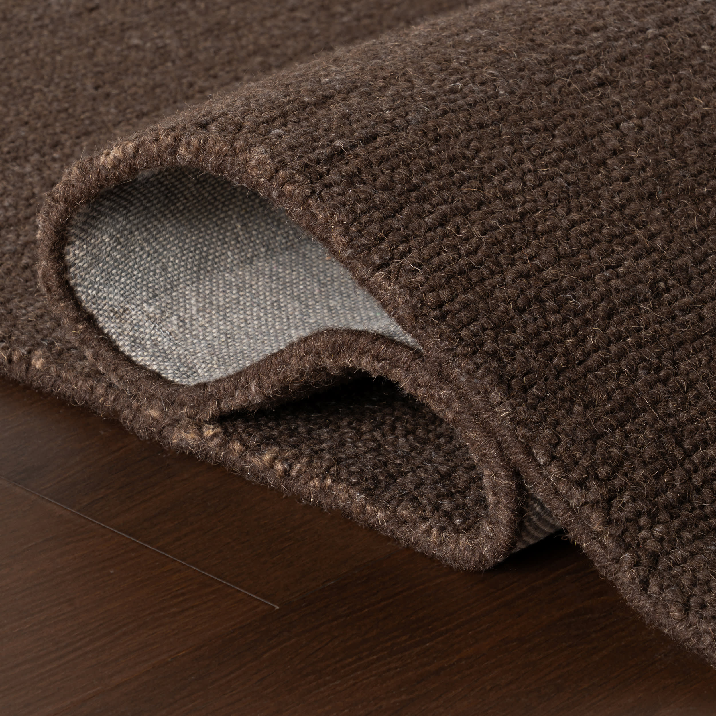 Hollis Solid Wool Rug by Nate Berkus | Dark Brown - Image 7