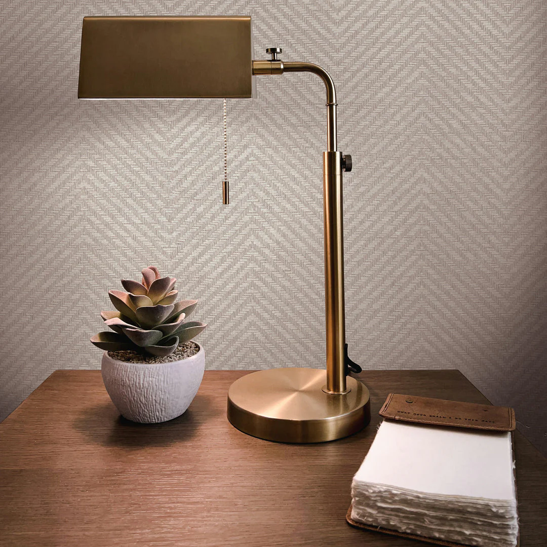 Faux Grasscloth Parquet Textured Peel and Stick Wallpaper by Jeremiah Brent - Image 6