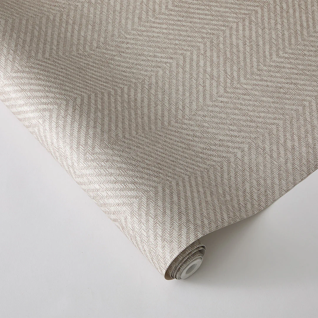 Faux Grasscloth Parquet Textured Peel and Stick Wallpaper by Jeremiah Brent - Image 7