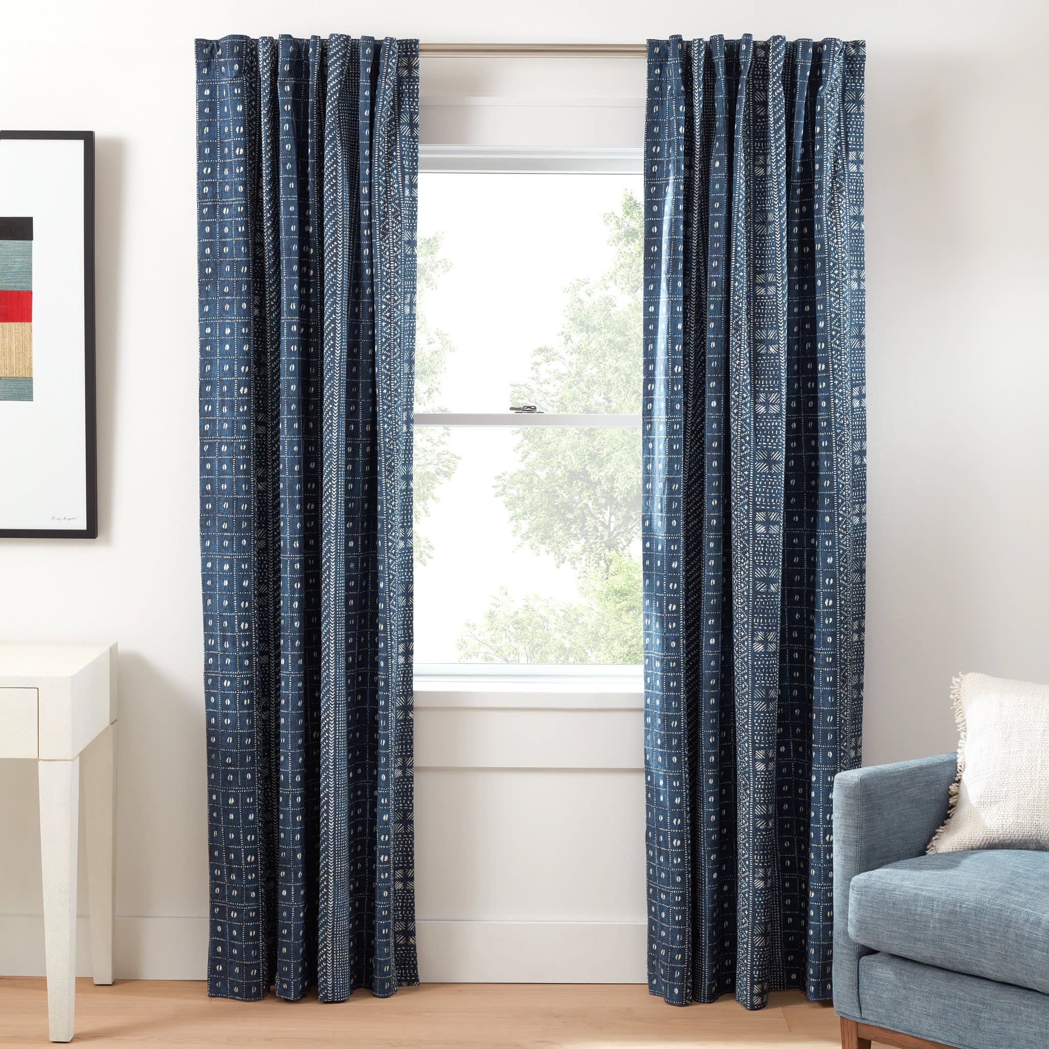 Kodi Batik Curtain Panel | Indigo - Image 3