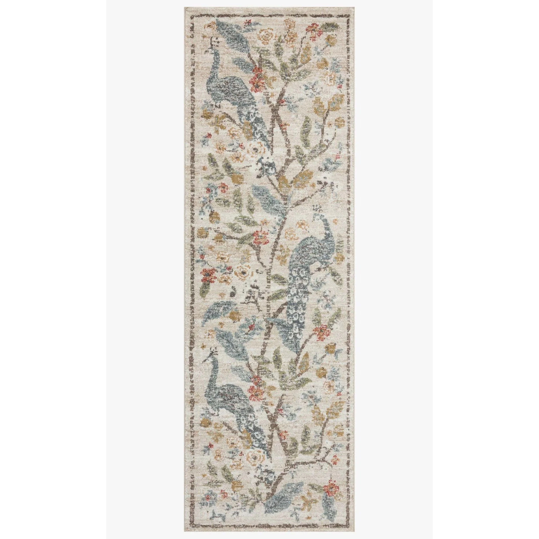 Laurel Peacock Garden Cream Rug | Rifle Paper Co. x Loloi - Image 4