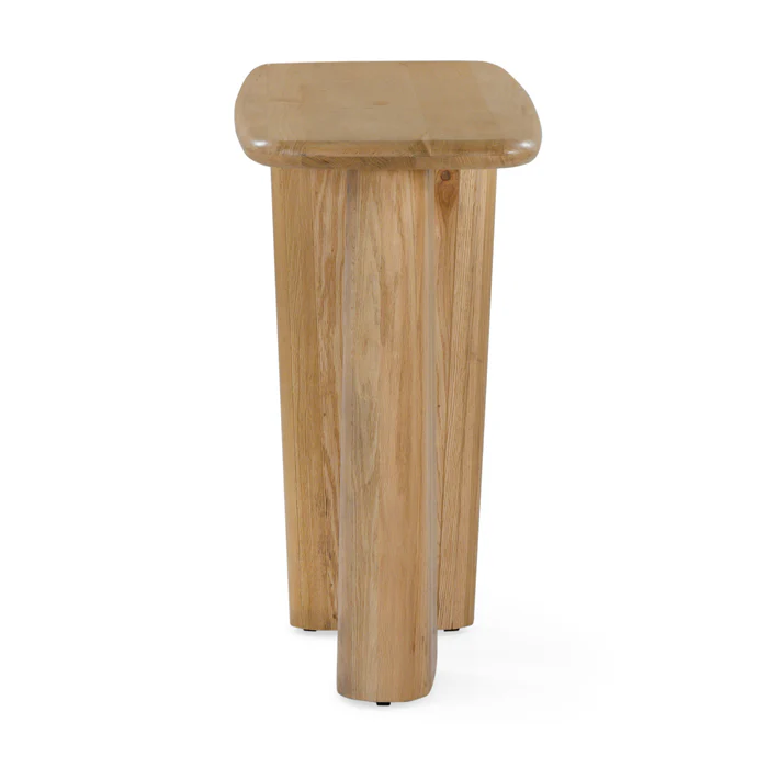 Laurel Solid White Oak Console Table – Natural - Image 8