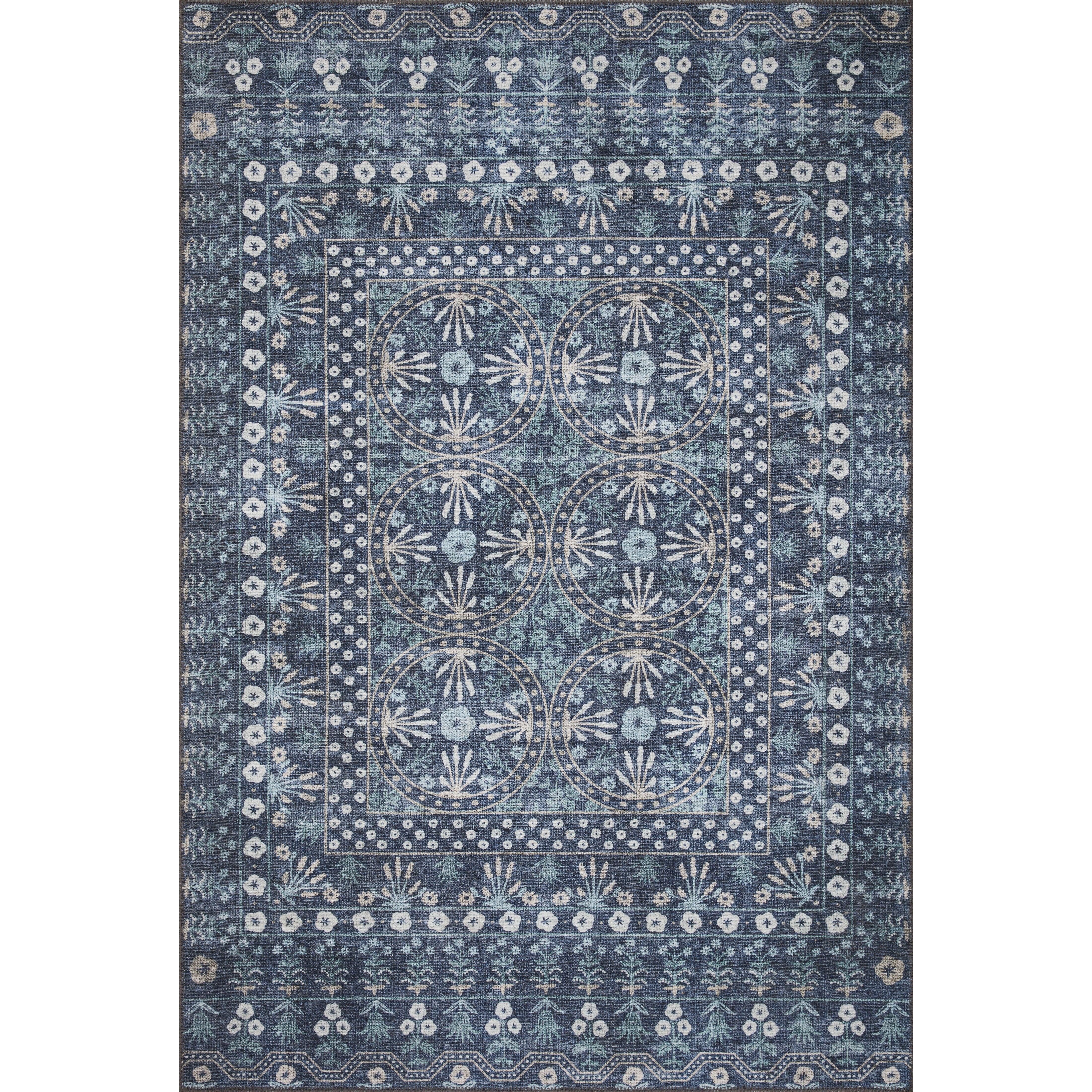Maison Rosette / Blue | Rifle Paper Co. Rugs x Loloi