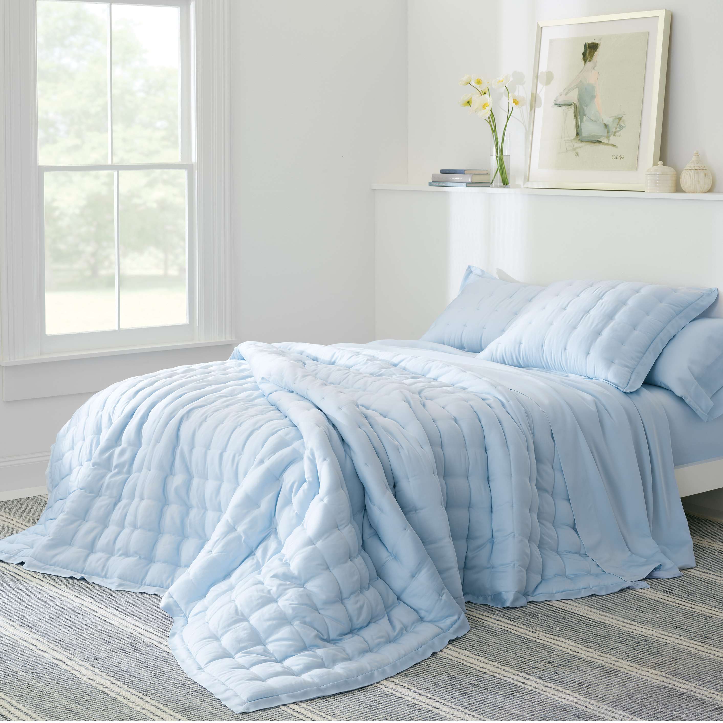 Malta Blue Woven Wool Rug - Image 3