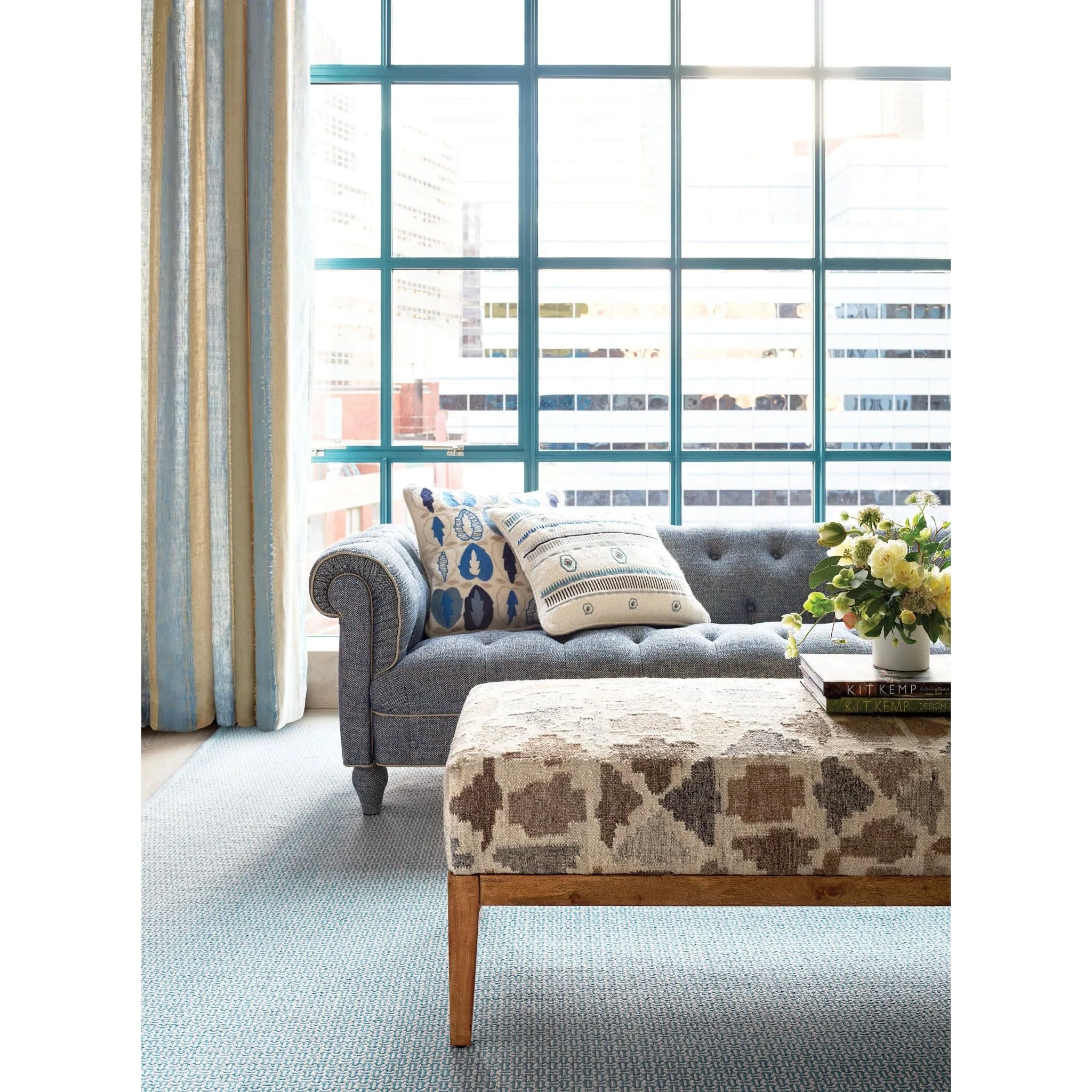 Moon Hills Linen Curtain Panel | Lapis - Image 3