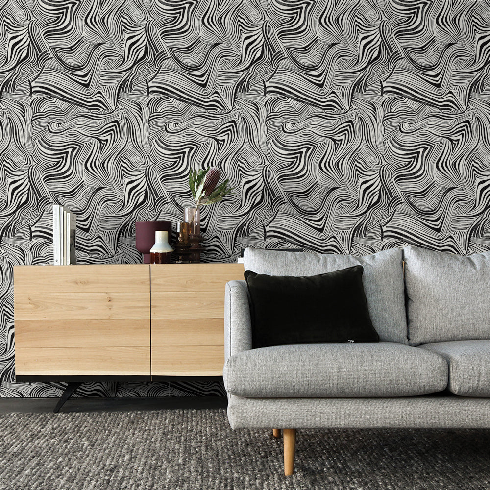 Zebra Marble Peel and Stick Wallpaper By Novogratz - Image 7