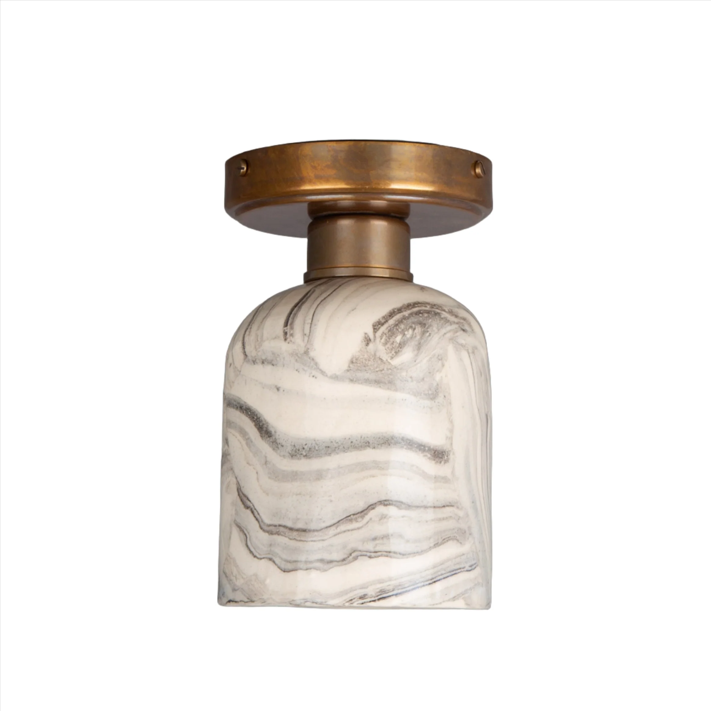 Osier Marbled Ceramic Flush Ceiling Light 11.5cm