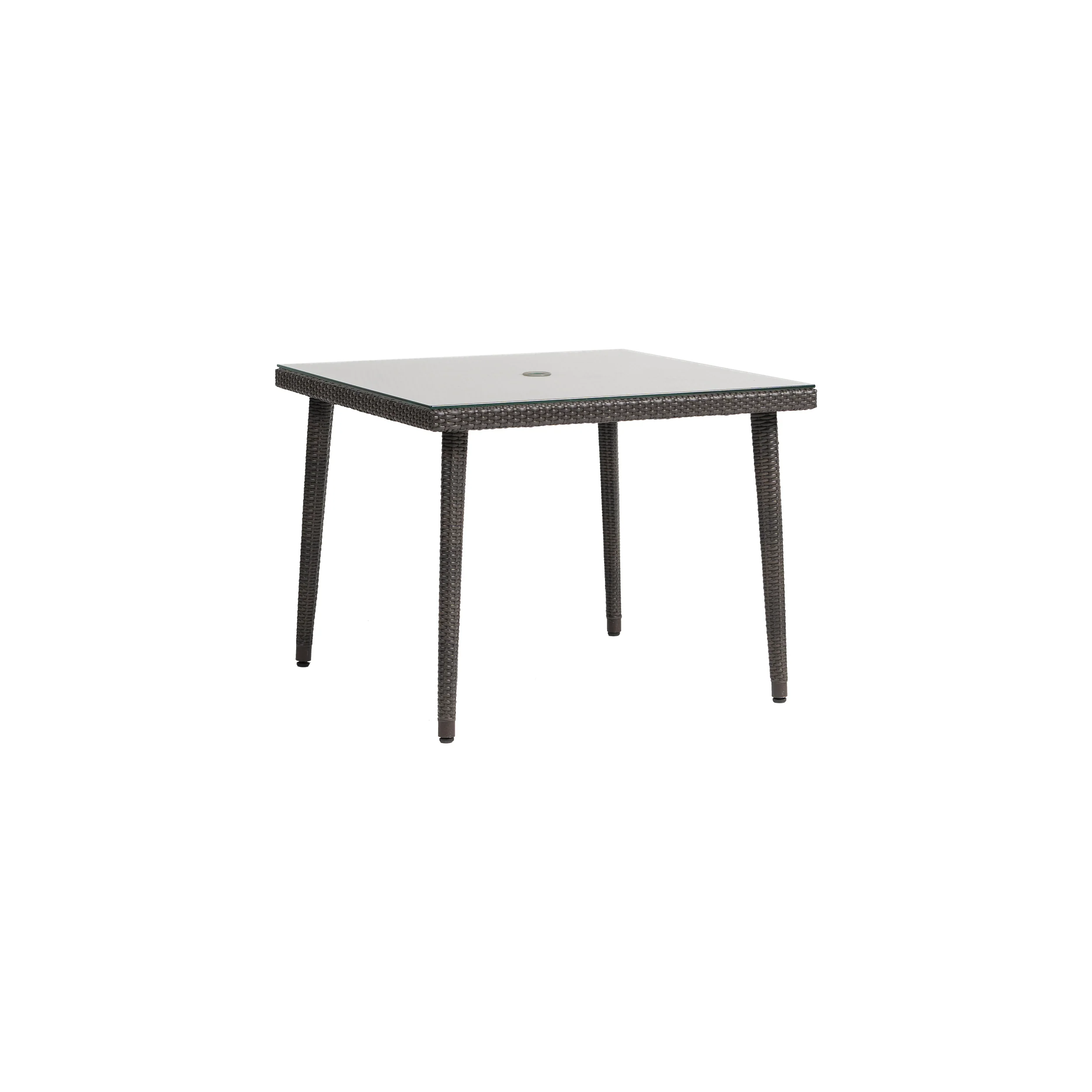 Palm Harbor 38″ Sq Dining Table With Clear Glass & Umbrella Hole - Image 3