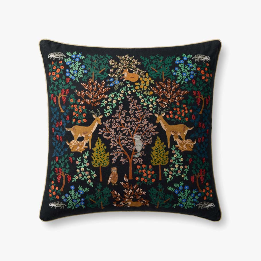 Black / Multi Pillows | Rifle Paper Co. x Loloi