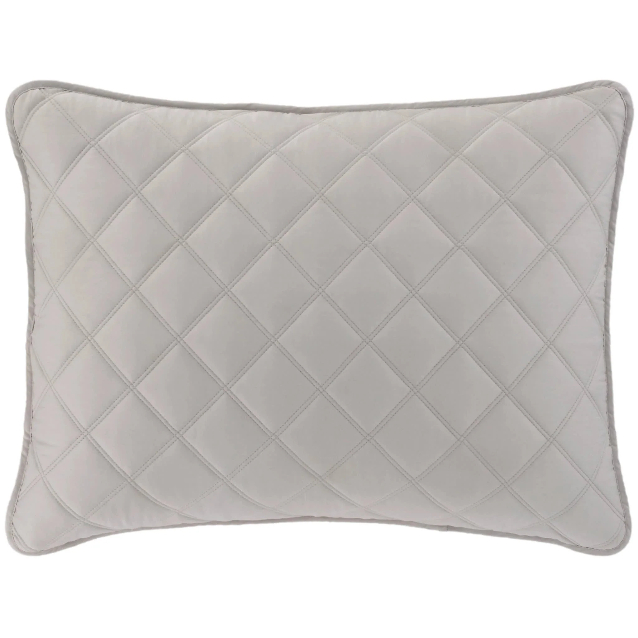 Quilted Silken Solid Sham | Grey