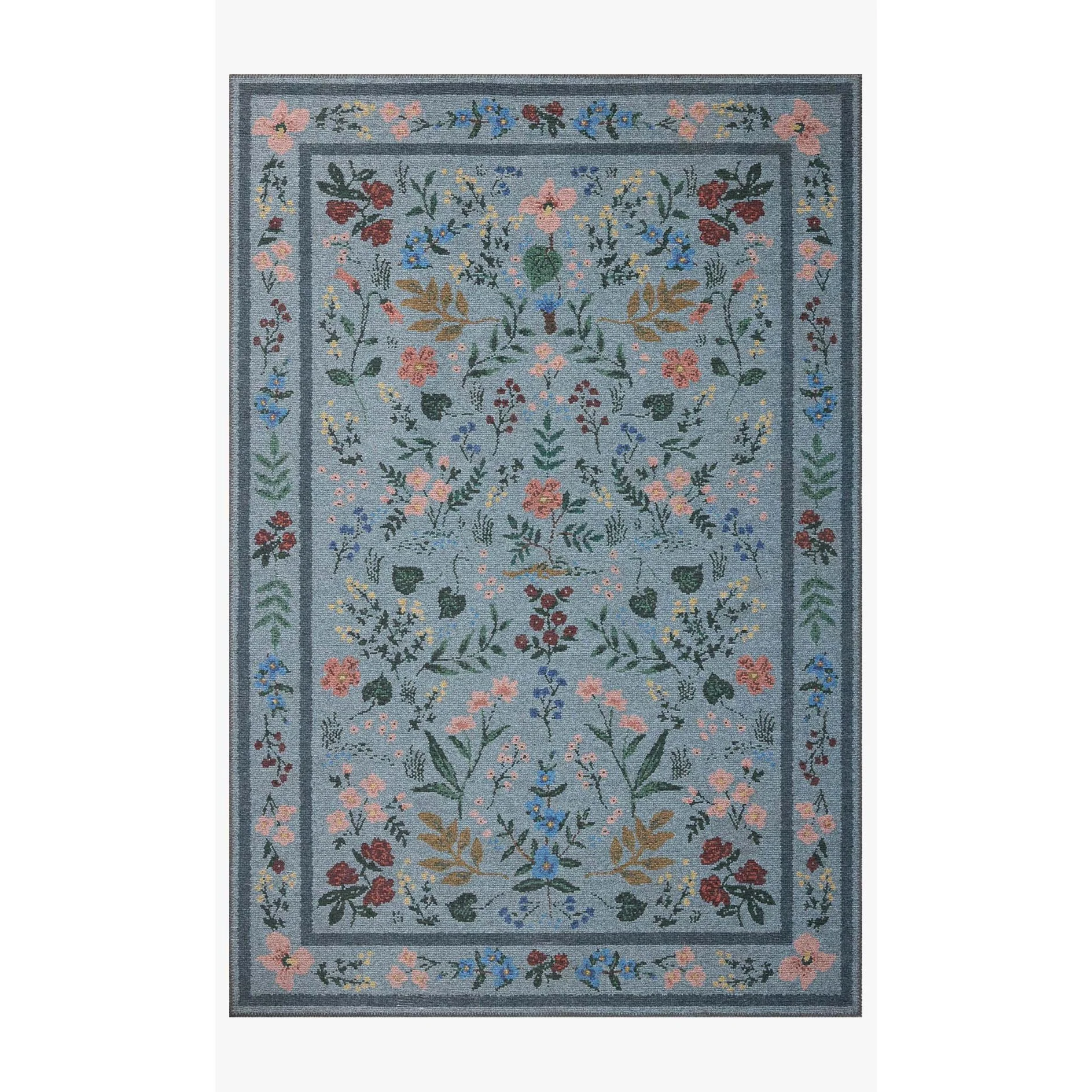 Rifle Paper Wildwood Blue Rug | Rifle Paper Co. x Loloi