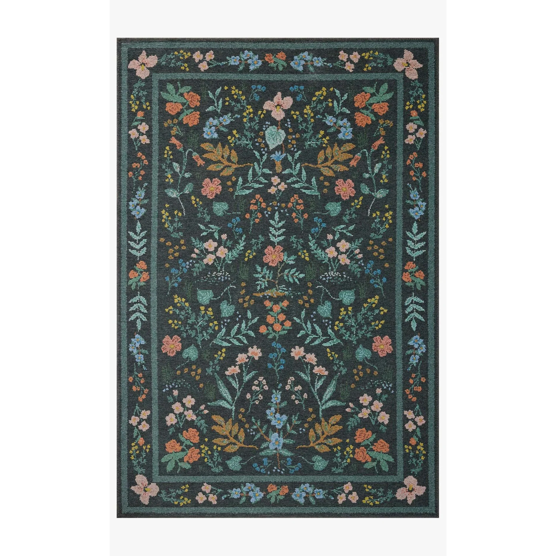 Rifle Paper Wildwood Charcoal Rug | Rifle Paper Co. x Loloi