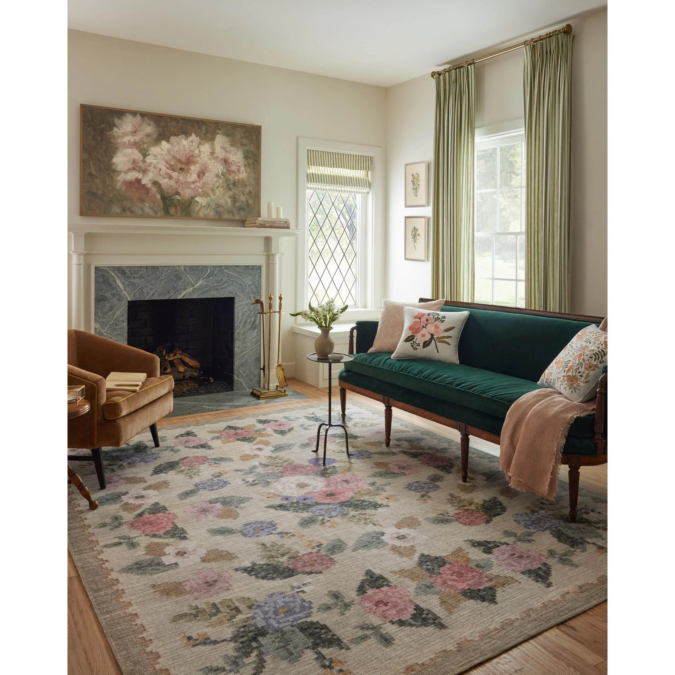 Rosa Cream Rug | Rifle Paper Co. x Loloi - Image 2