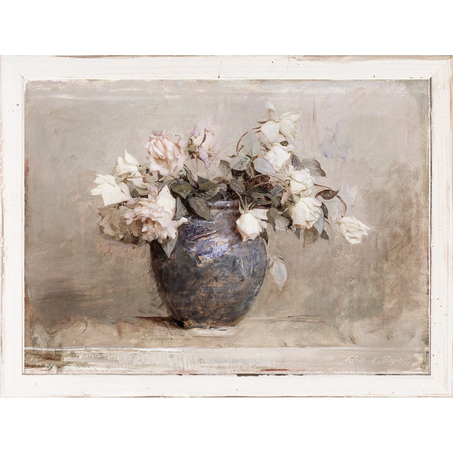 Roses In A Blue Vase