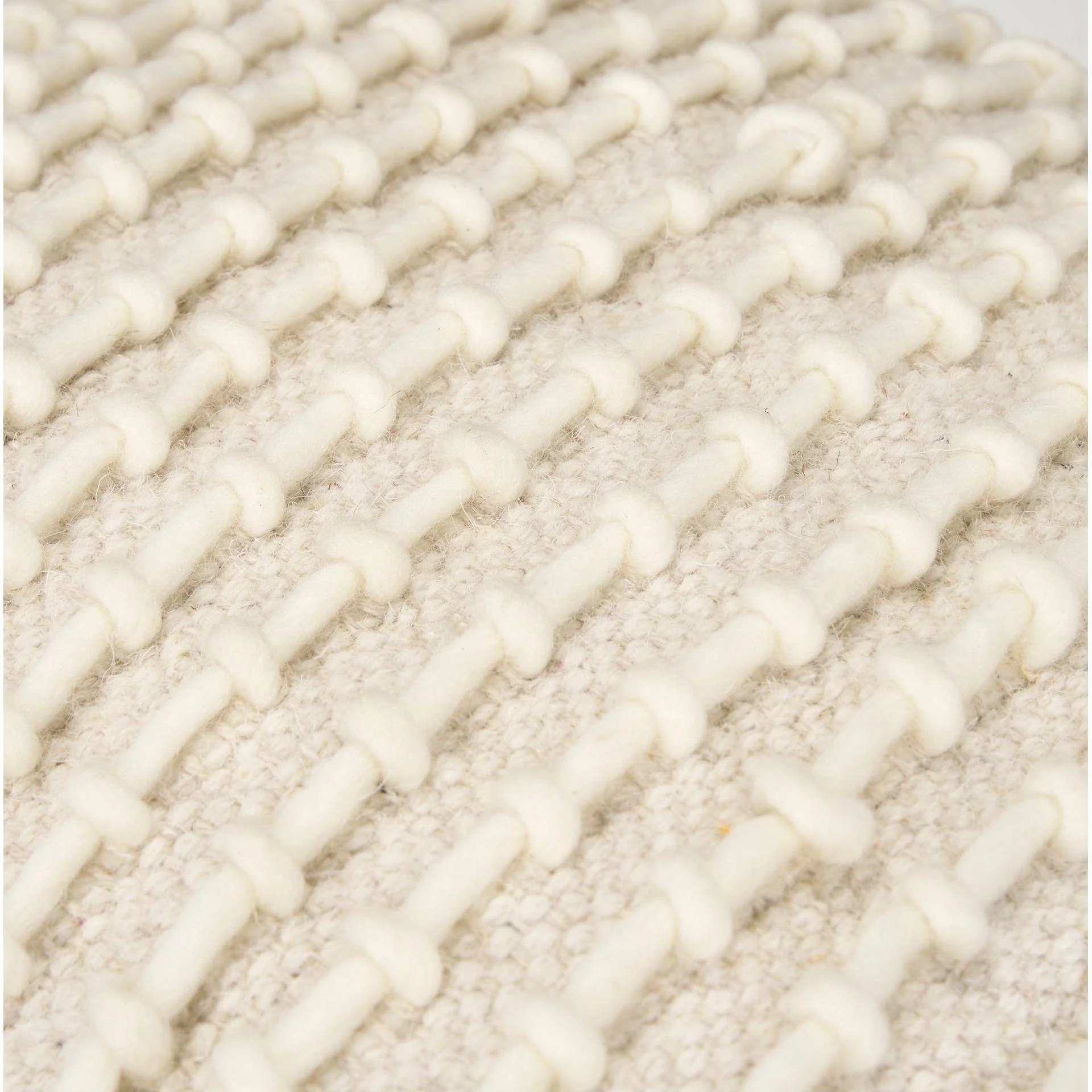 Sakaye Beige w/ Cream Stitched Patterned Pouf - Image 6