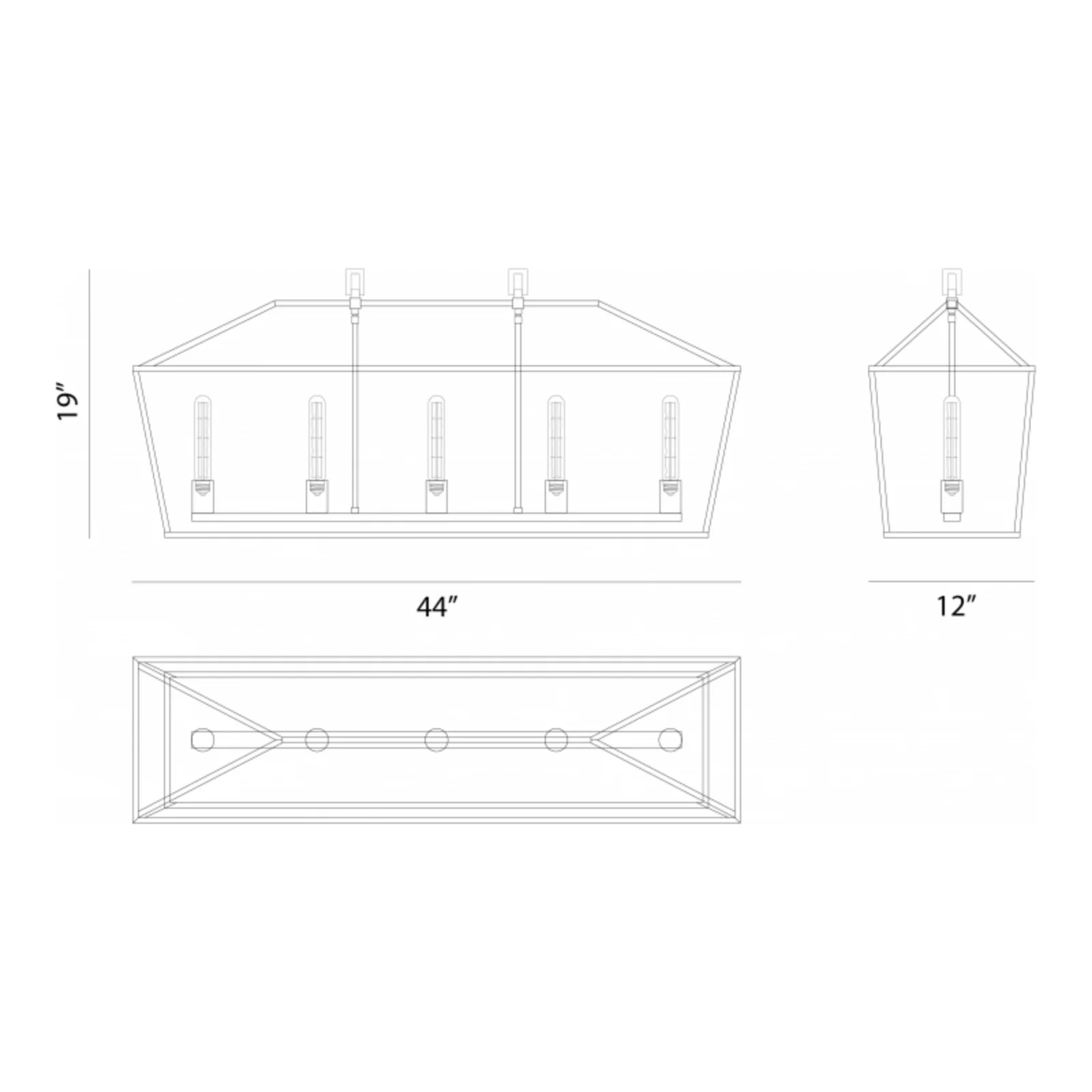 Scatola 5-Light Linear Chandelier - Image 3