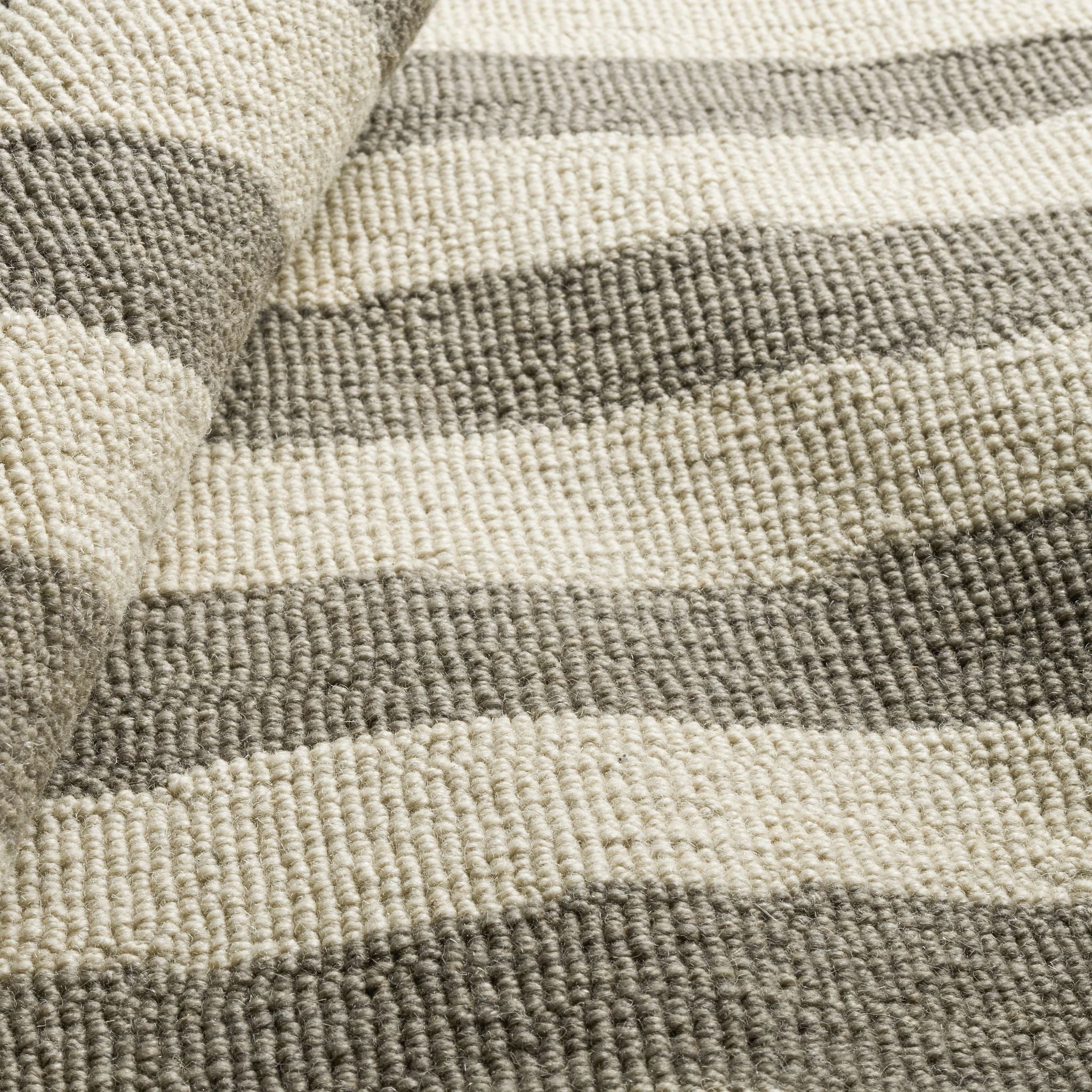 Silas Stripe Grey Hand Micro Hooked Wool Rug - Image 3