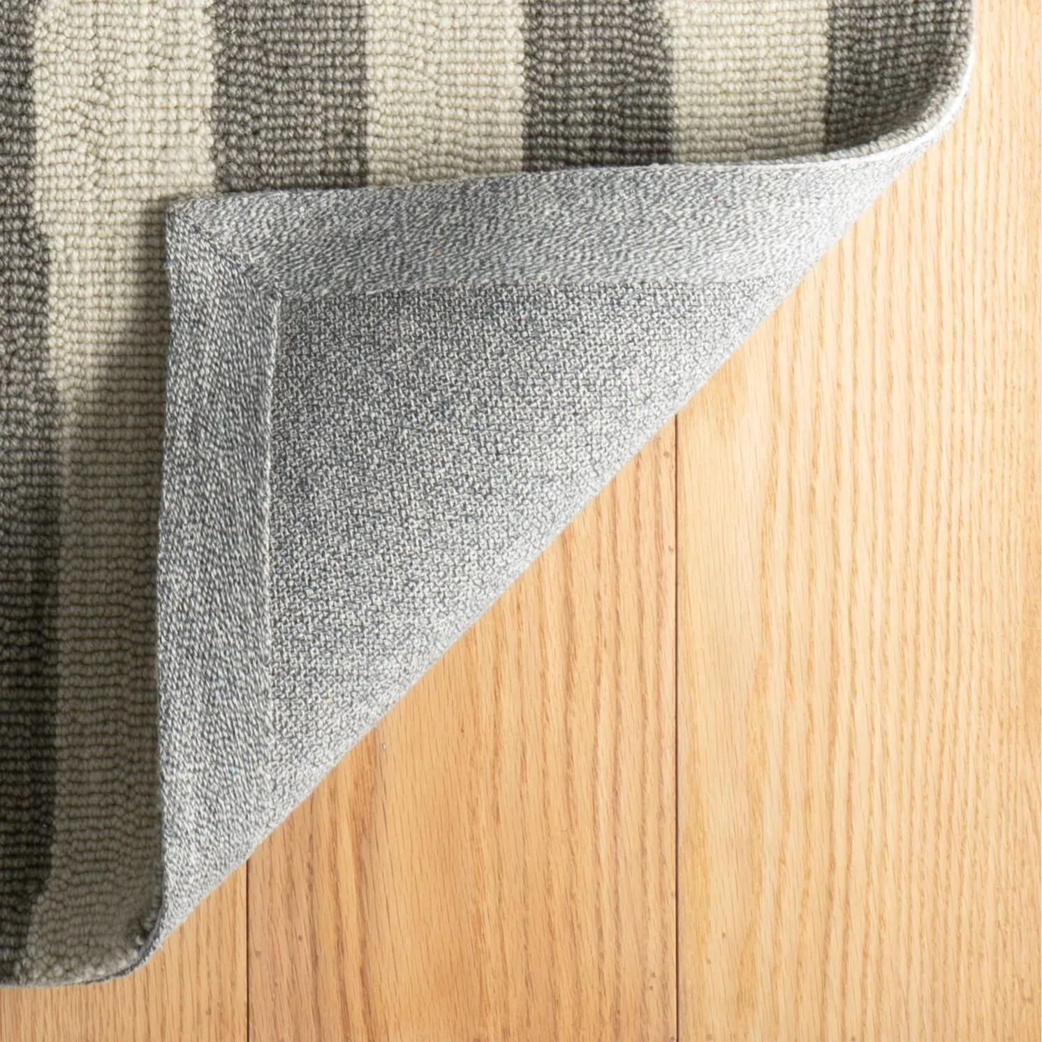 Silas Stripe Grey Hand Micro Hooked Wool Rug - Image 4