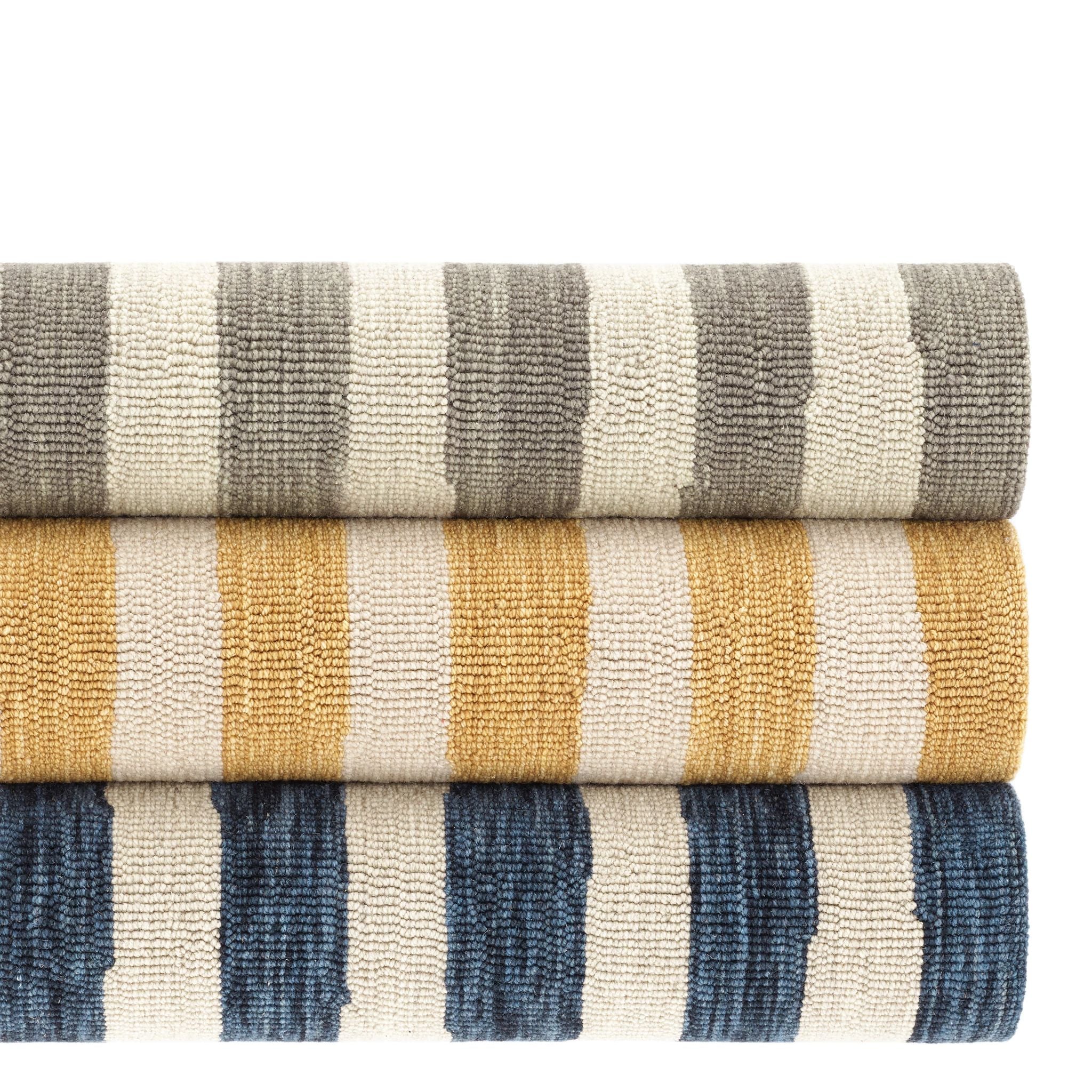 Silas Stripe Grey Hand Micro Hooked Wool Rug - Image 8