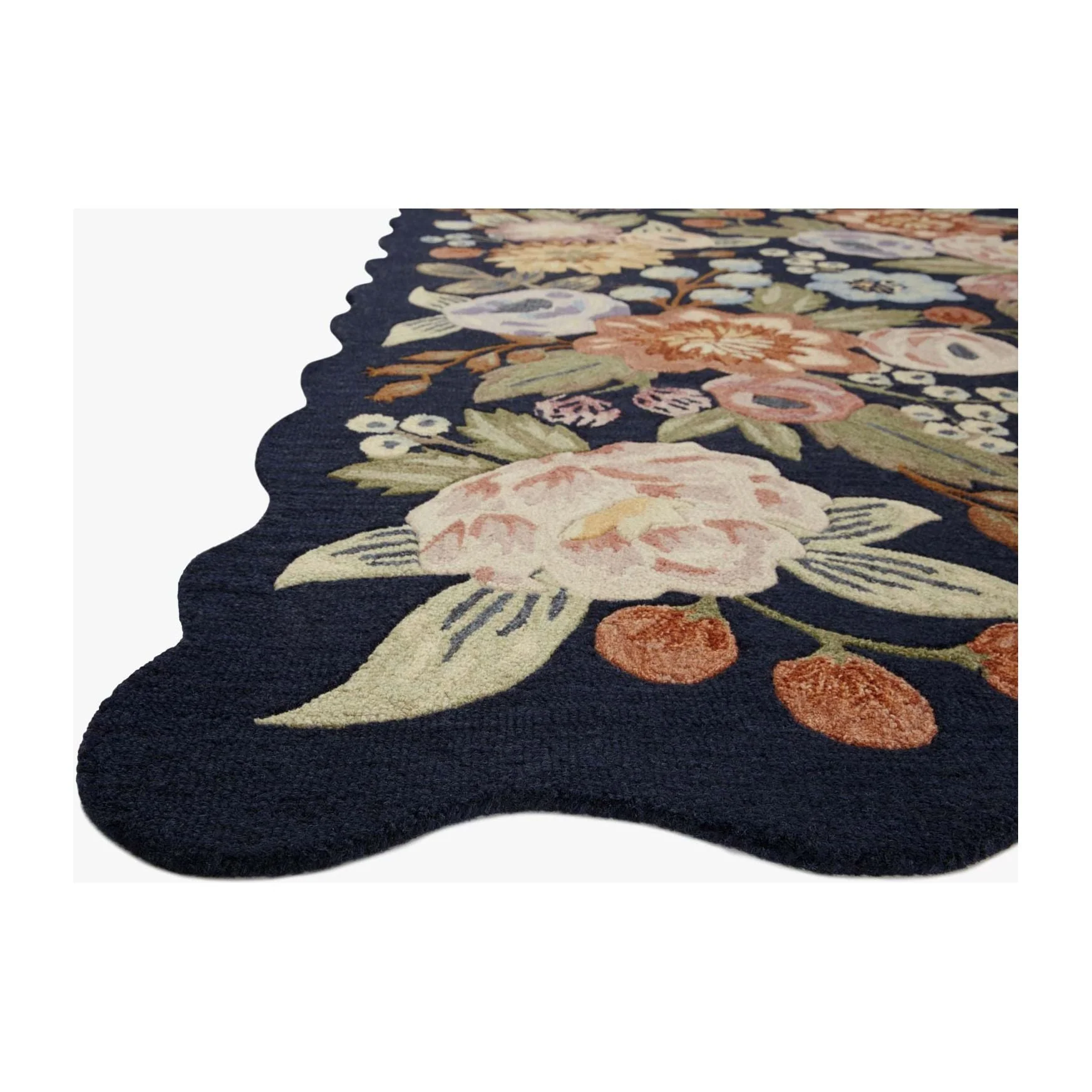 Silhouette Vintage Blossom Navy | Rifle Paper Co. Rugs x Loloi - Image 2
