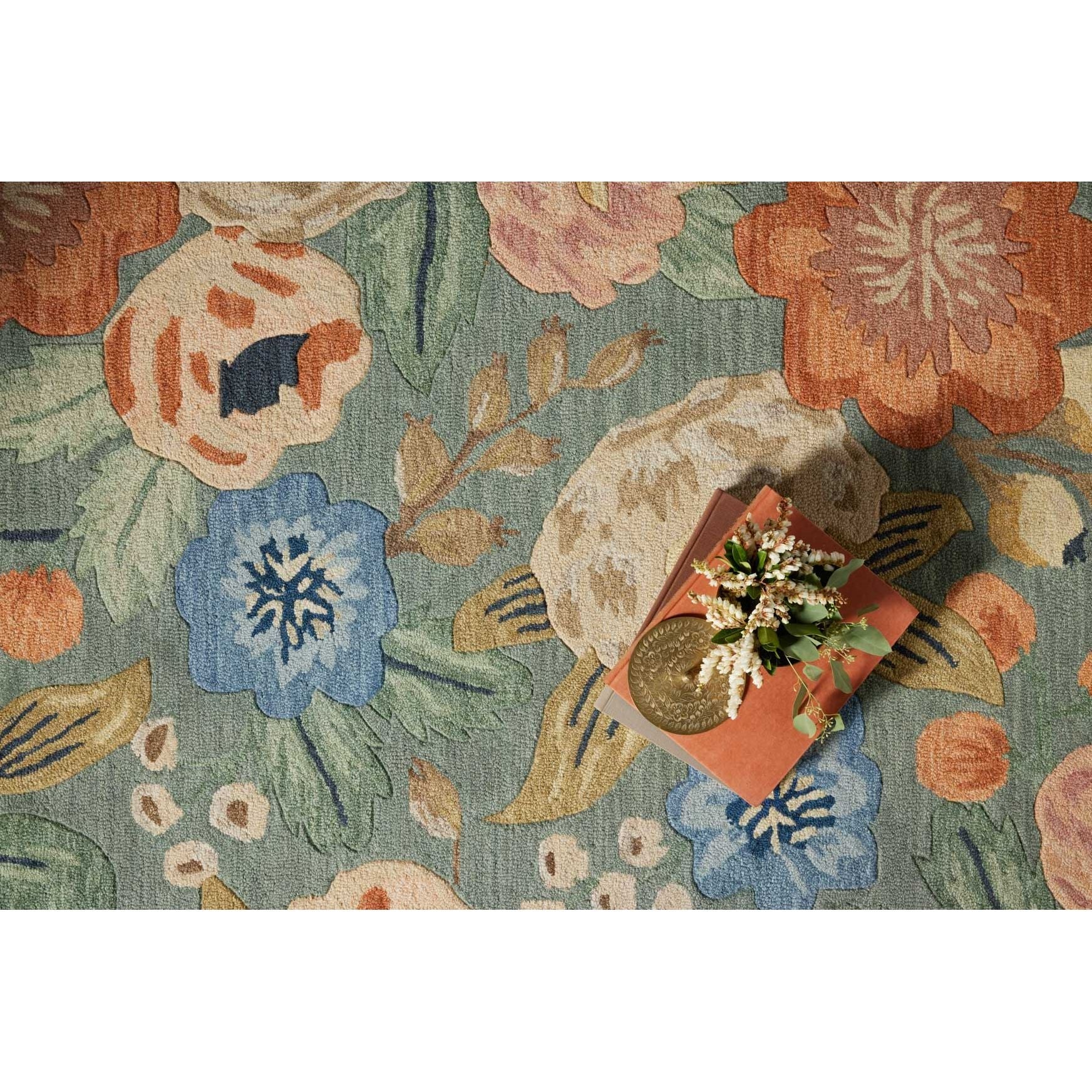 Silhouette Vintage Blossom Sage | Rifle Paper Co. Rugs x Loloi - Image 2