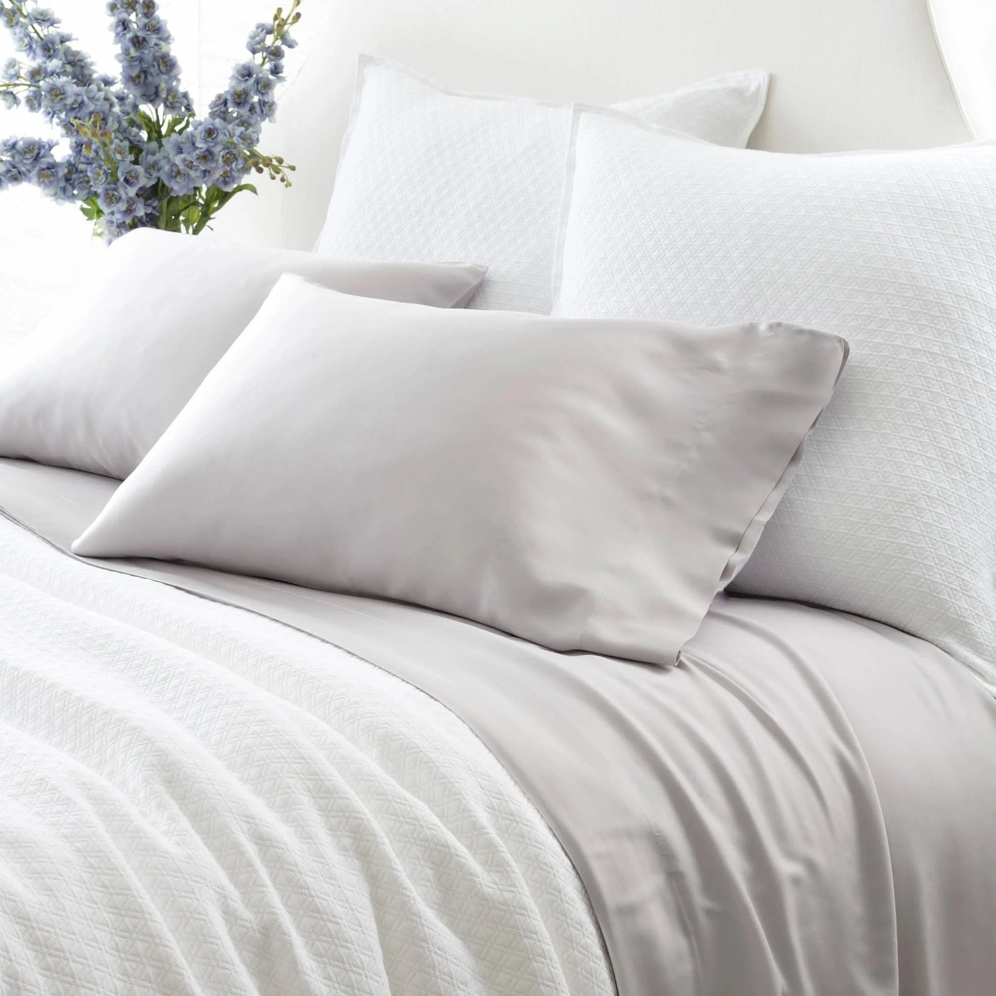 Silken Solid Pillowcases (Pair) | Grey