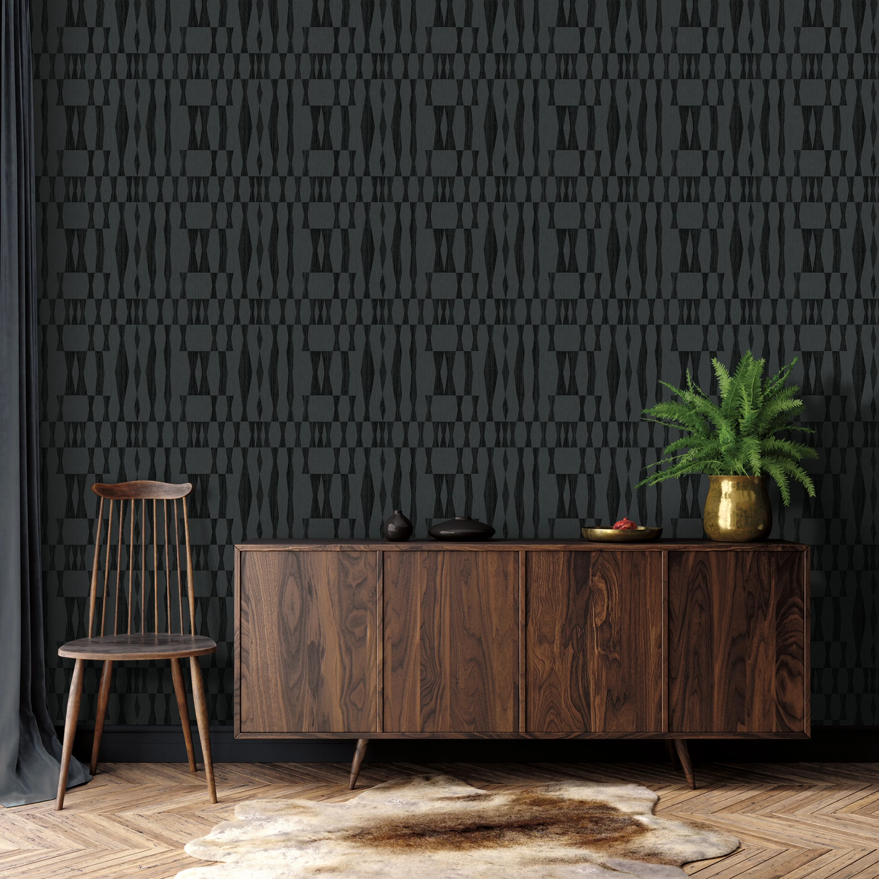 Faux Grasscloth Geo Peel and Stick Wallpaper - Image 22