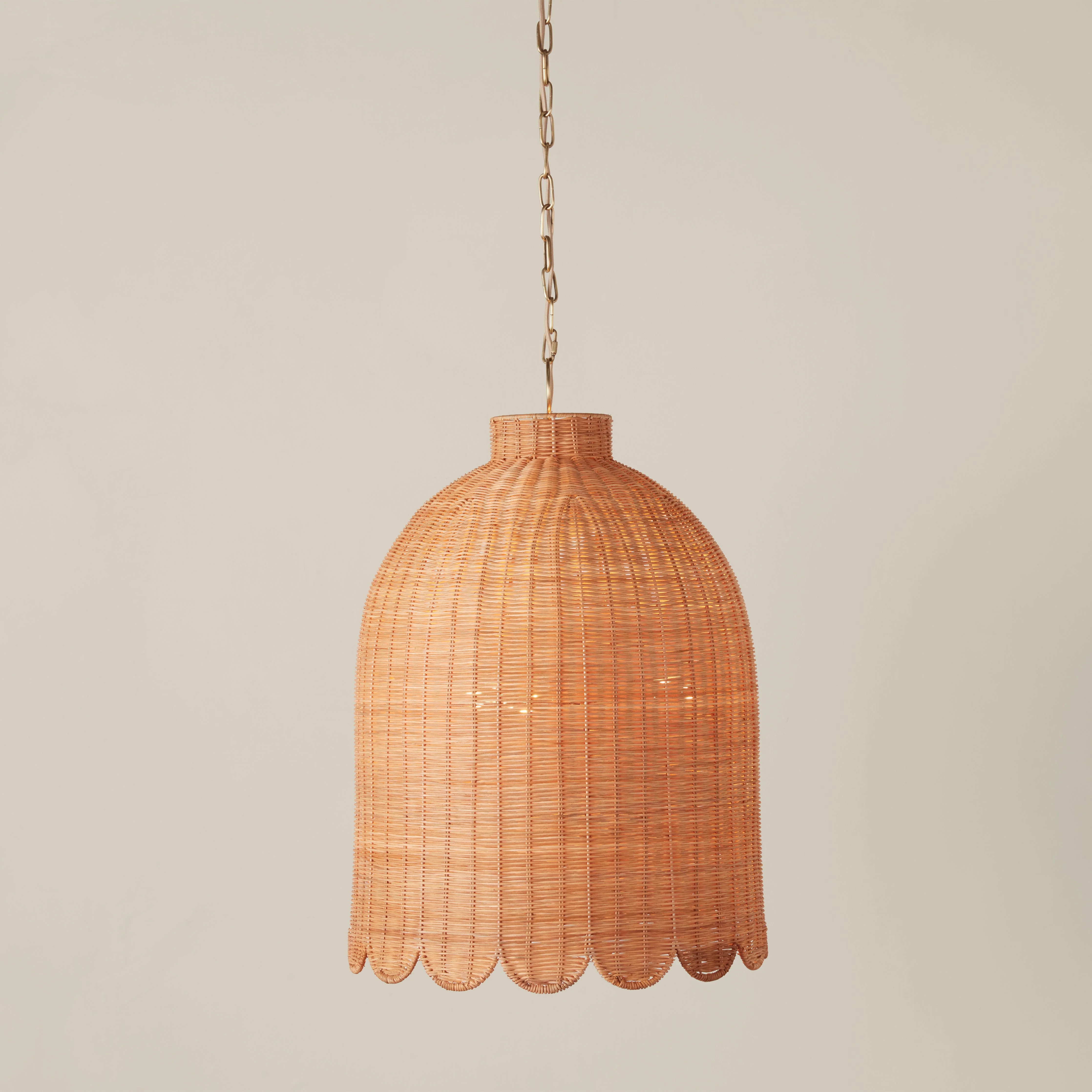 Maude Rattan Scallop Chandelier - Image 2