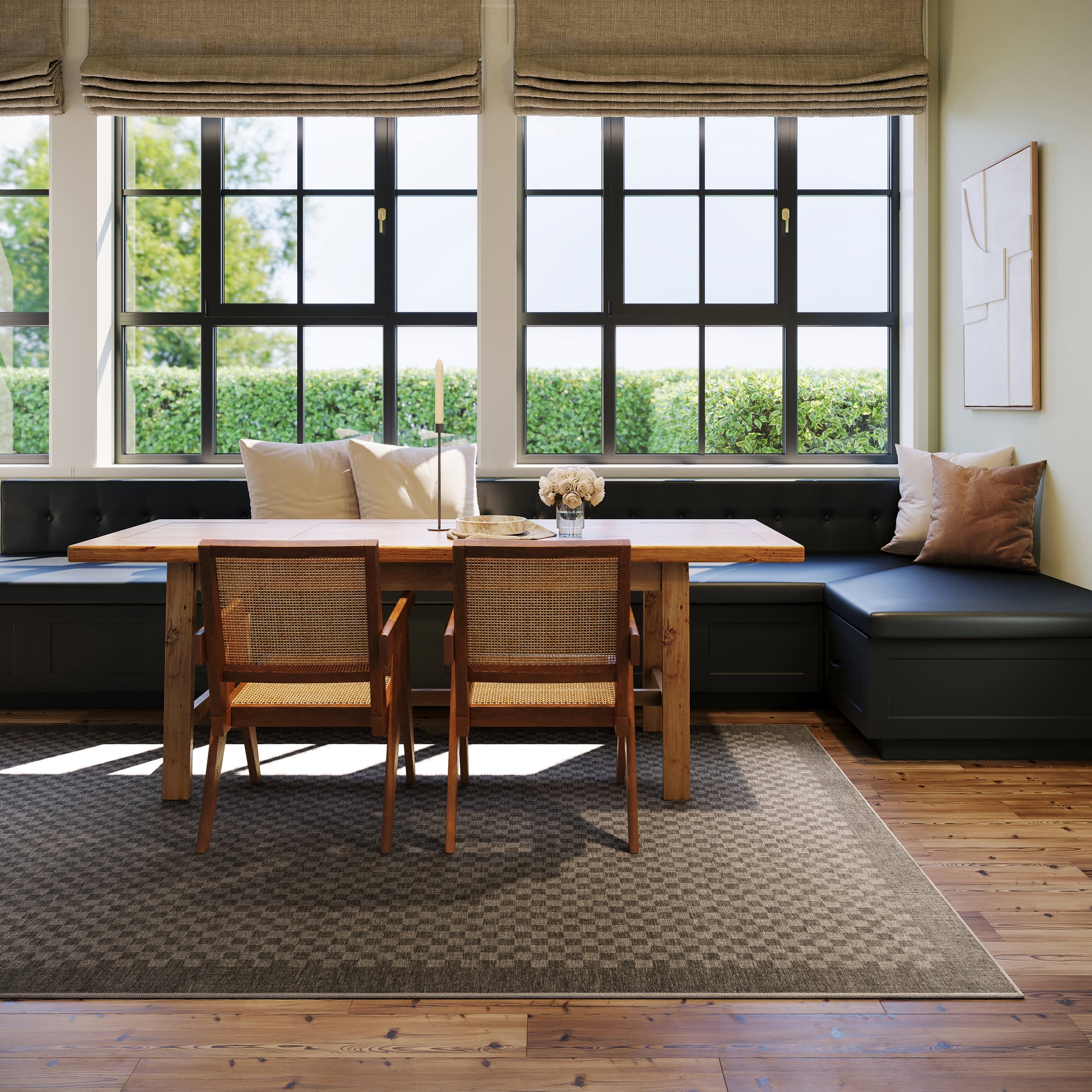 Watts Checkered Washable Rug by Nate Berkus | Charcoal - Image 2