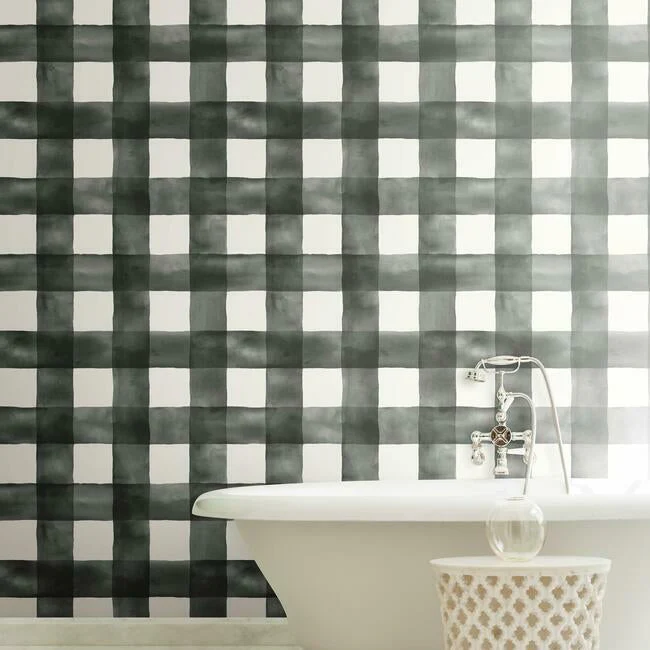 Watercolor Check Wallpaper - Image 3