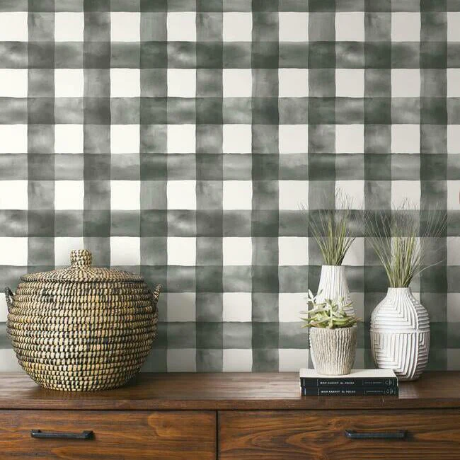 Watercolor Check Premium Peel + Stick Wallpaper - Image 2
